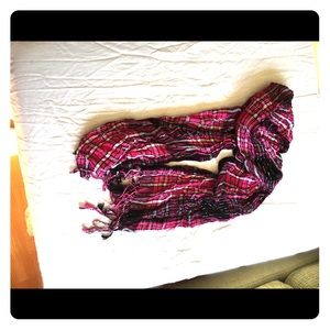 Hot pink & black scarf
