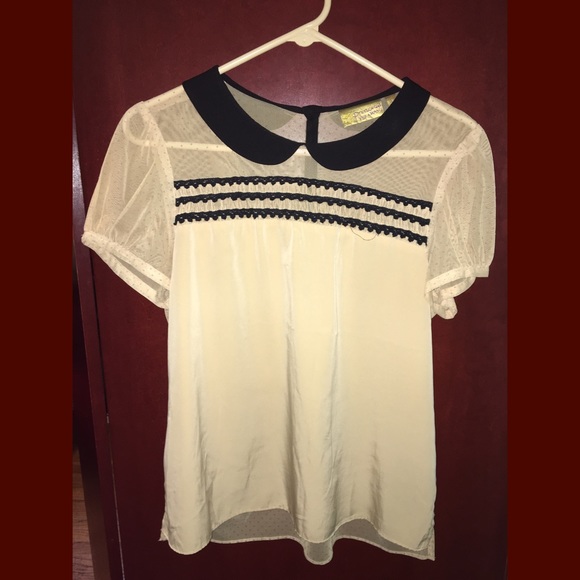 Gold Peter Pan collared blouse