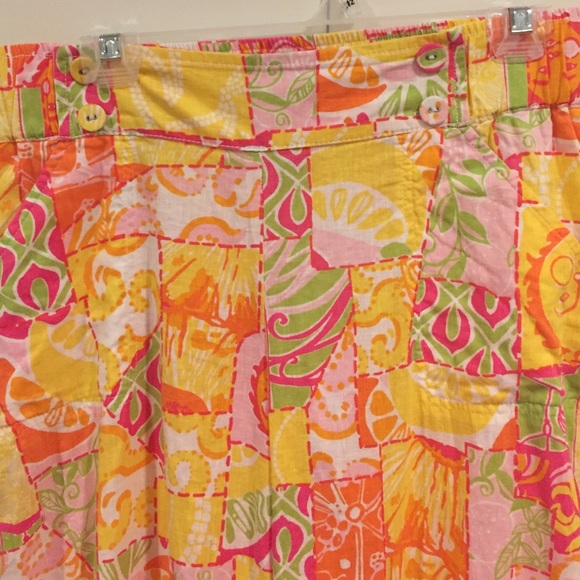 Yellow Patchwork Linen Pants - Picture 3 of 3