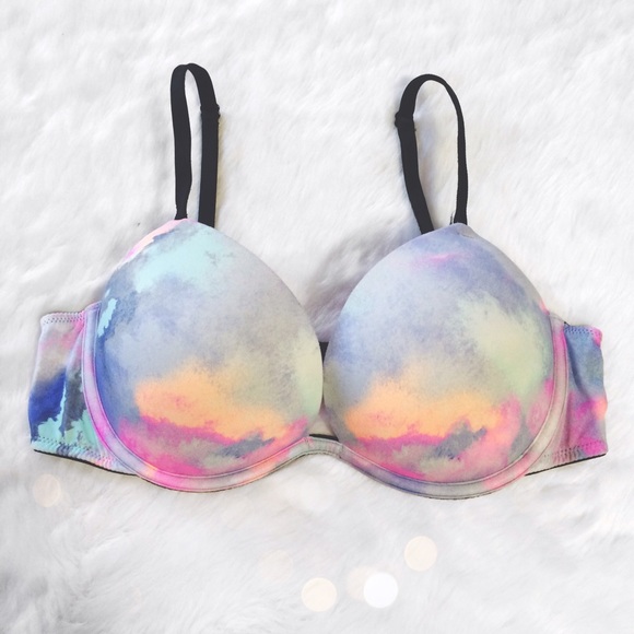 PINK Victoria's Secret Other - Pink VS Pastel Watercolor Tye Dye Push-up Bra 36B