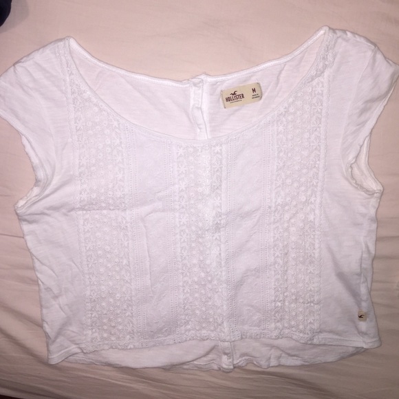 Hollister white crop top