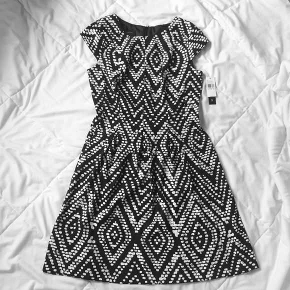 NWT Black and White Patterned Dress