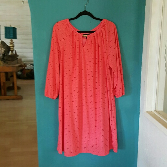 Beautiful coral dress with gold details