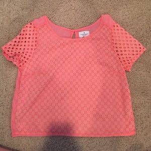 American Eagle Cropped Eyelet Shirt