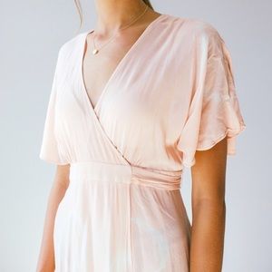 Tie dye wrap maxi dress