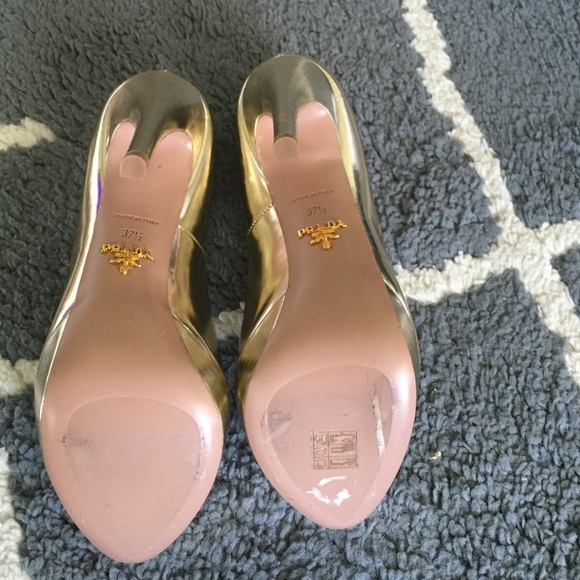 Never worn Prada Metallic Peep toe - 37.5 and box - Picture 2 of 4