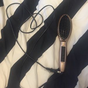 Hair brush straightener