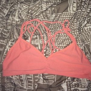 Strapped coral bralette