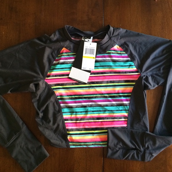 Oakley Aquamarine Multi Cropped Rashguard - med