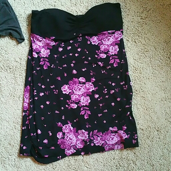 black and purple tube top