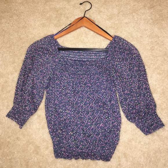 Floral Elastic Crop Top