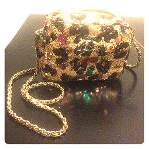 Kate spade cross body sequin leopard bag