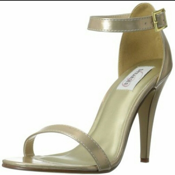 Faith Champagne Metallic Strappy Sandal