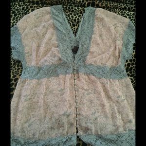 Pink and Grey delicate bottom blouse