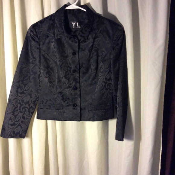 Vtg Black brocade jacket - Picture 3 of 3