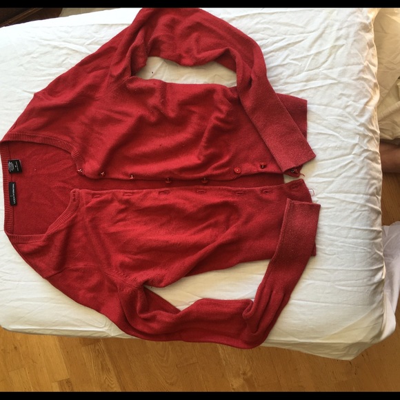 Red cardigan