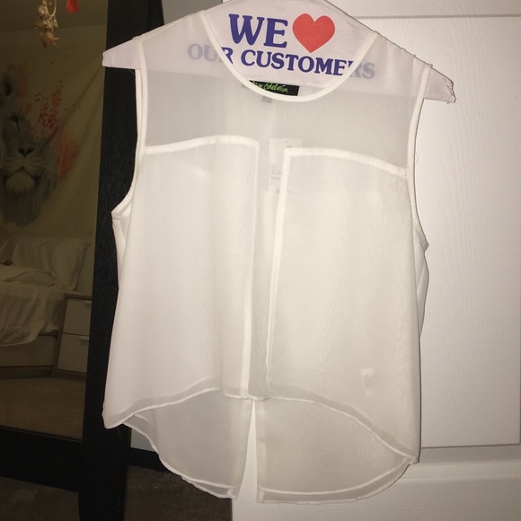 BRAND NEW Sam Edelman ; sheer white blouse