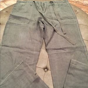 Amazing olive linen drawstring pants size 4