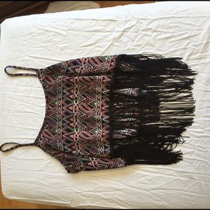 Tribal Crop Top with Fringe!