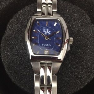 University of Kentucky silver Fossil watch