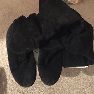 Black suede boots