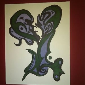 Purple and green abstract art original