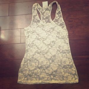 Sheer lace tank top