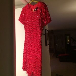 De Laru red sequin dress