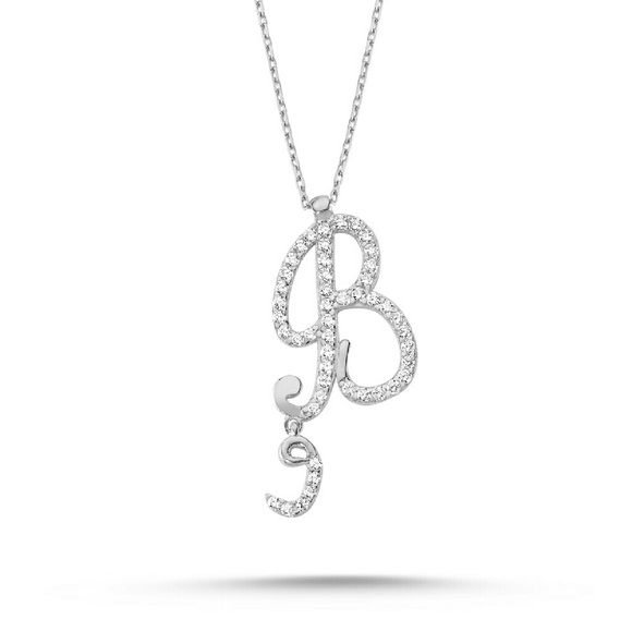 Jewelry - Sterling silver 925 Initial B with Arabic letter