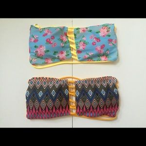 2 BANDEAU BIKINI TOPS
