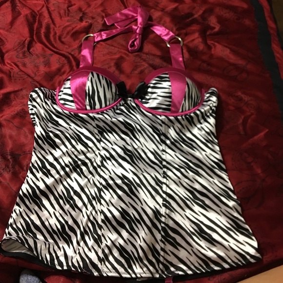 Torrid zebra striped halter corset