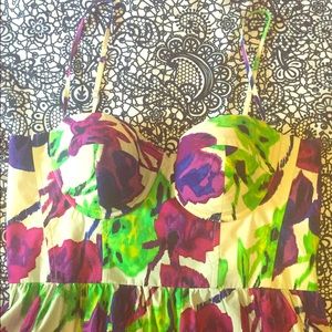victorias secret floral sundress with bustier top