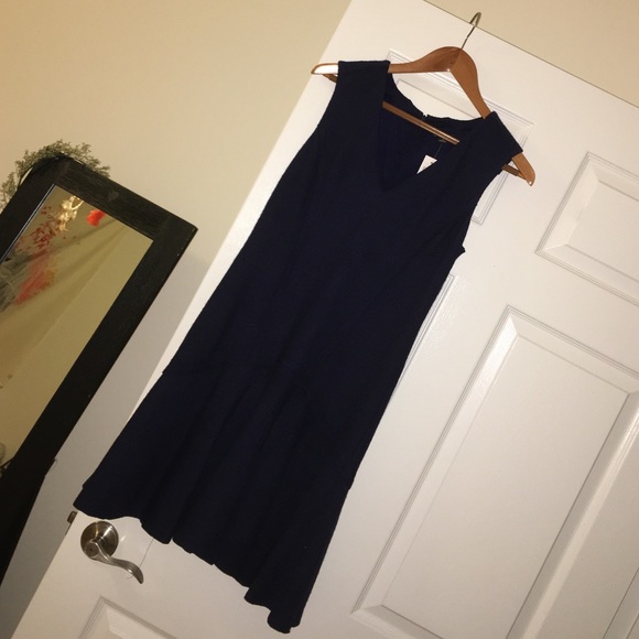 Navy Blue Rayon/Wool Dress BRAND NEW NEVER WORN