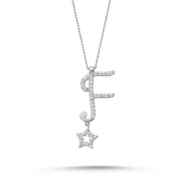 Sterling silver 925 Initial F Star
