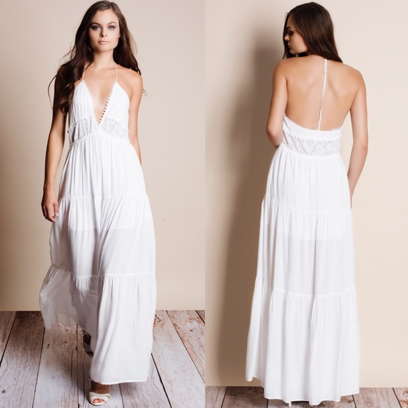 Lace Insert T-Back Maxi Dress - Picture 2 of 4