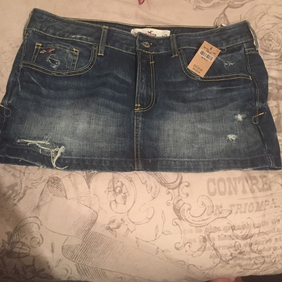 Hollister jean mini skirt