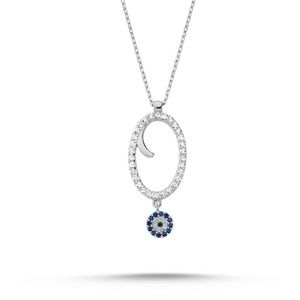 Sterling Silver 925 Initial O with Evileye