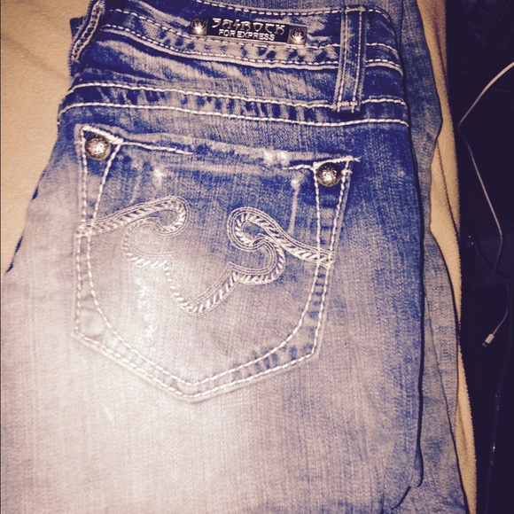 Be-Rock by "Express" Faded/Distressed Jeans