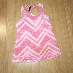 Pink and white tank top