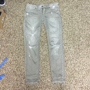 Light grey distressed free people jeans