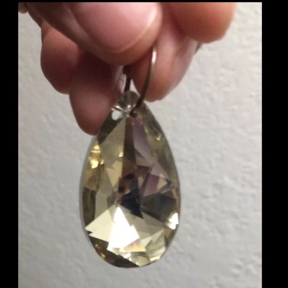 💰3 items for $25 🏷 Amber Crystal Drop Earring - Picture 1 of 4