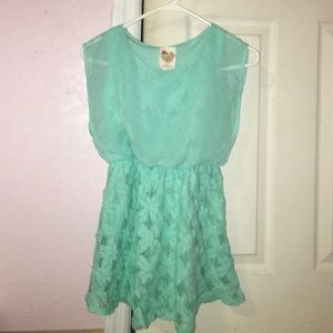 A teal dress