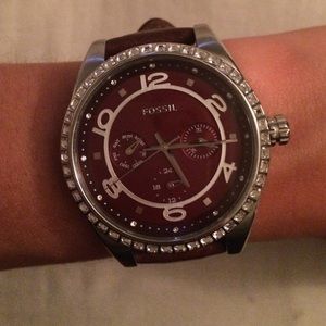 Fossil Burgundy Watch