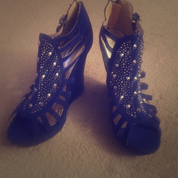 Blue Platform heels