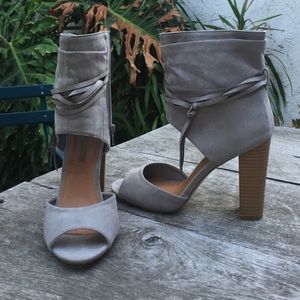 Light Grey Faux Suede Heels