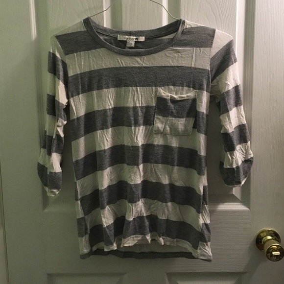 Gray striped Forever 21 top