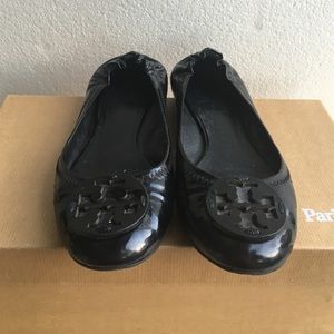 Tory burch black patent flats
