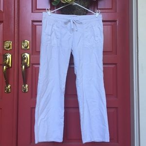 ANGEL KISS White Linen Cargo/Beach Pants