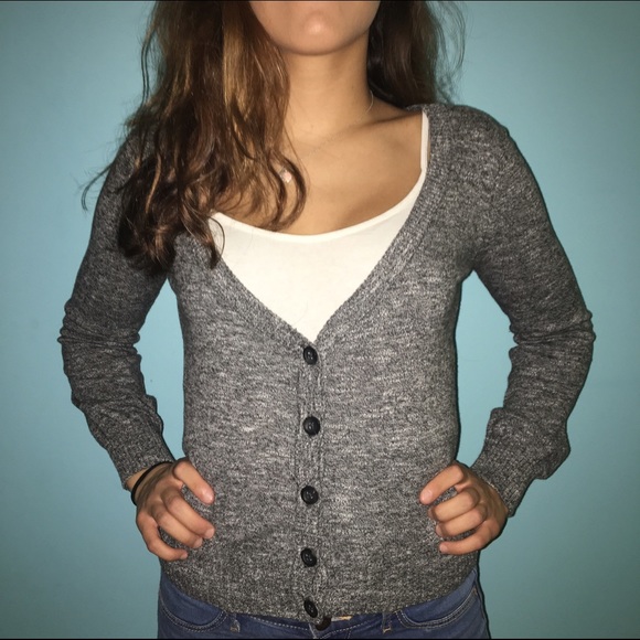 grey cardigan