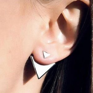 Silver Triangle Double Sided Earrings